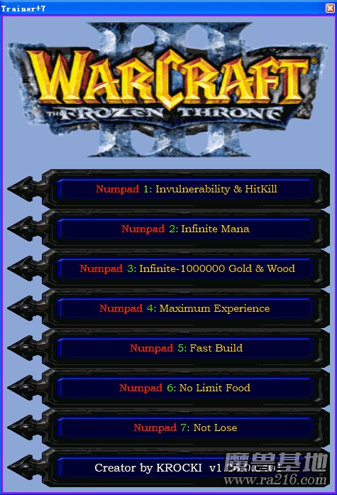 魔獸爭霸3冰封王座 v1.26.0.6401七項修改器